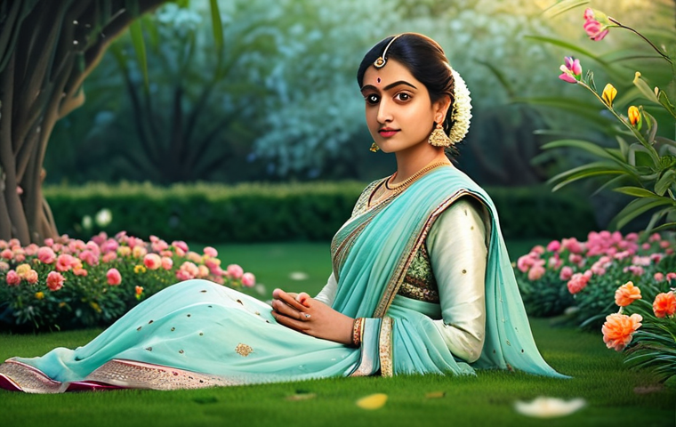 힌두교 신화 라마와 시타 - **Prompt:** "Idealistic prince Rama, bow drawn, determined expression, lush forest background, warm ...