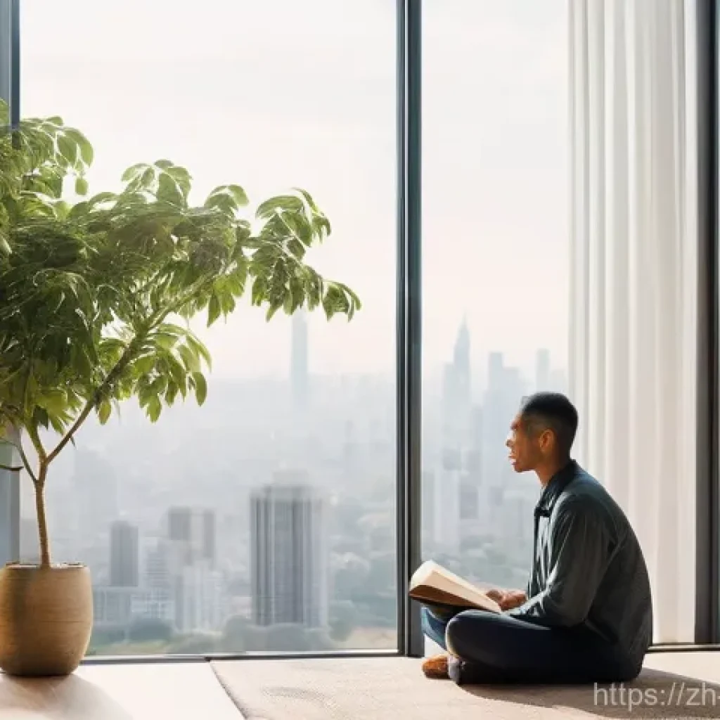 힌두교 철학 베단타 - **Prompt 1: Inner Peace in a Modern World**
    "A serene, gender-neutral person in their late 20s t...