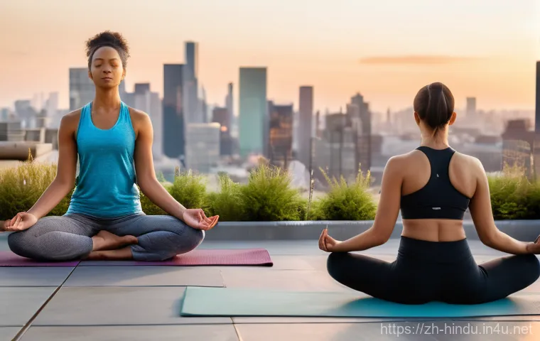 힌두교의 현대적 변형 - Prompt 1: Global Yoga & Meditation in an Urban Sanctuary**