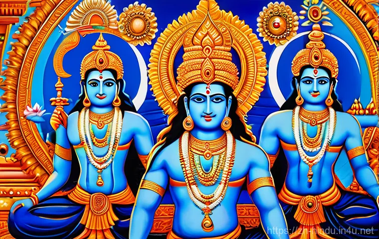 힌두교와 세계 종교 비교 - **Prompt:** A serene and majestic ancient river flows through a lush, verdant landscape at dawn. Alo...