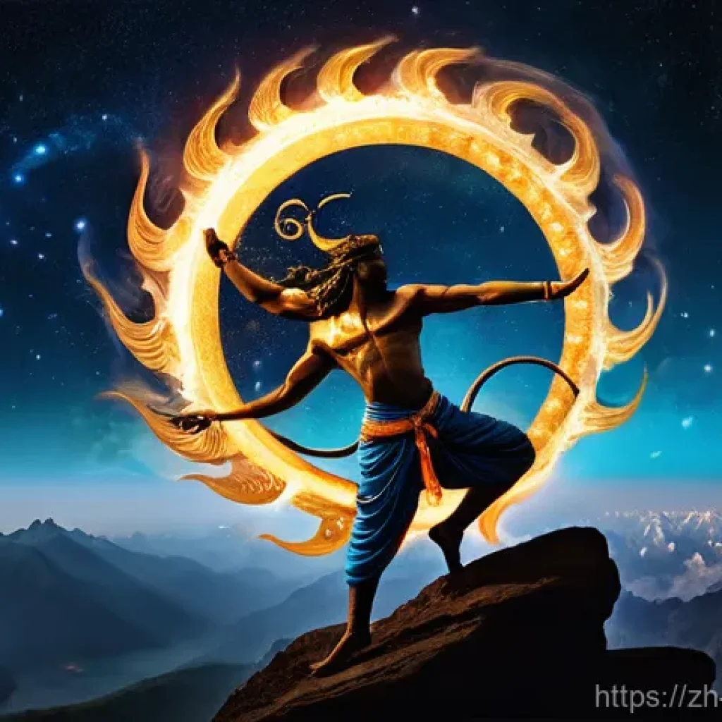 힌두교 종파 샤이바 - **Prompt:** "A majestic and dynamic depiction of Lord Shiva as Nataraja, the Cosmic Dancer. He is pe...
