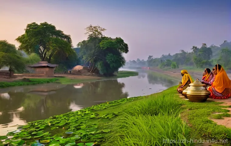 힌두교와 농업 - **Prompt 2: The Sacred Cow in Rural Indian Agriculture**
    "A majestic and well-cared-for Indian c...