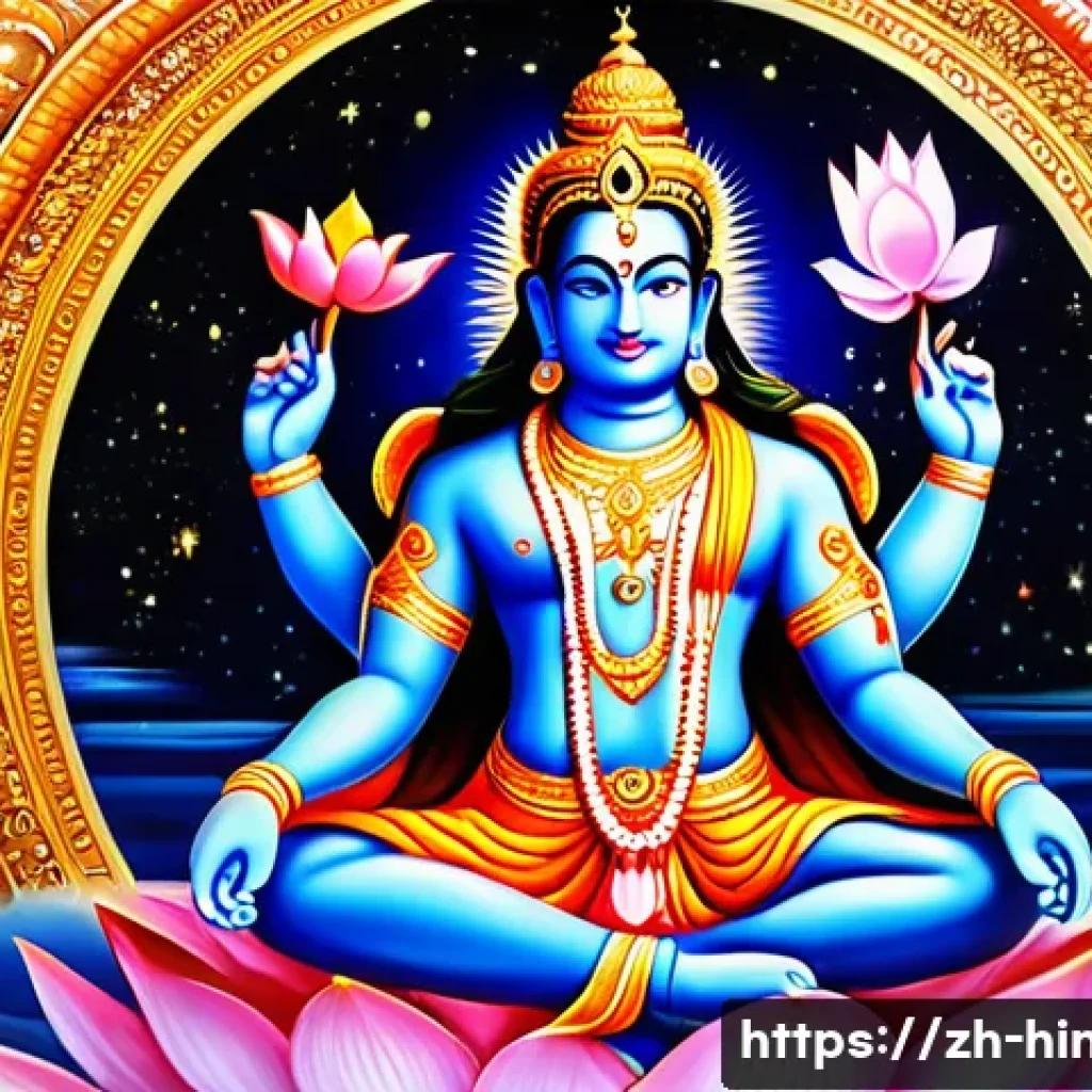 힌두교 신화 - **"A majestic and vibrant depiction of the Hindu Trimurti: Brahma, Vishnu, and Shiva, amidst a swirl...