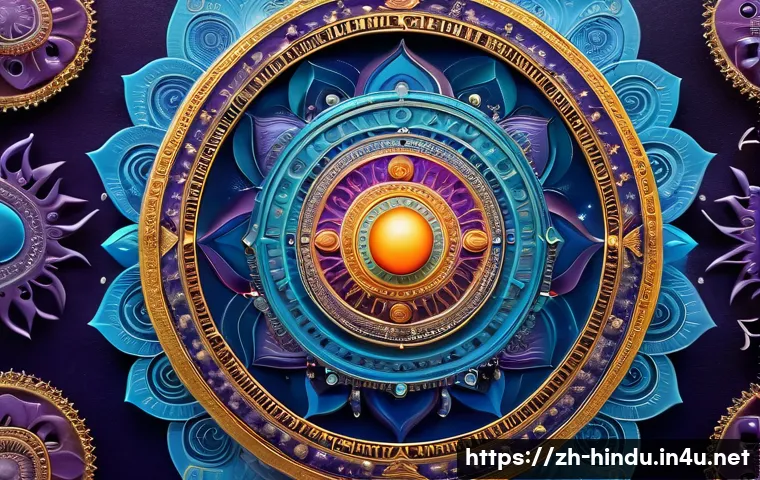 힌두교와 과학 - A majestic cosmic scene illustrating ancient Indian philosophy’s concept of the universe’s origin: a...